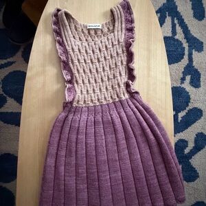 Misha & Puff girls knit wool pinafore dress nwot size 7/8